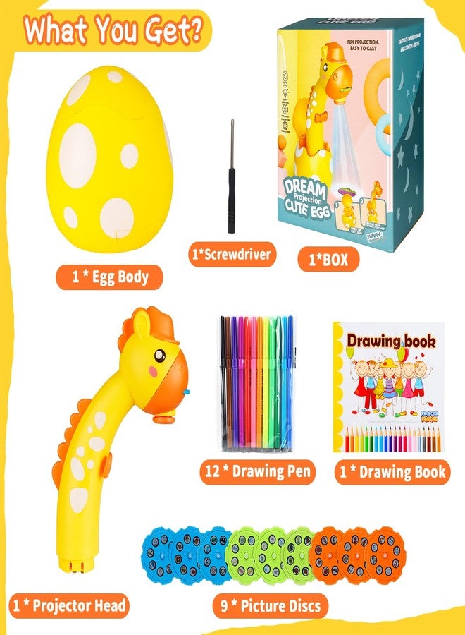 RNGODO Drawing Projector for Kids, Trace and Draw Projector Toy for Toddler Girls & Boys, Learning Art Children Drawing Projection with 72 Stencils and 12 Markers and 1 Art Book - Image 2